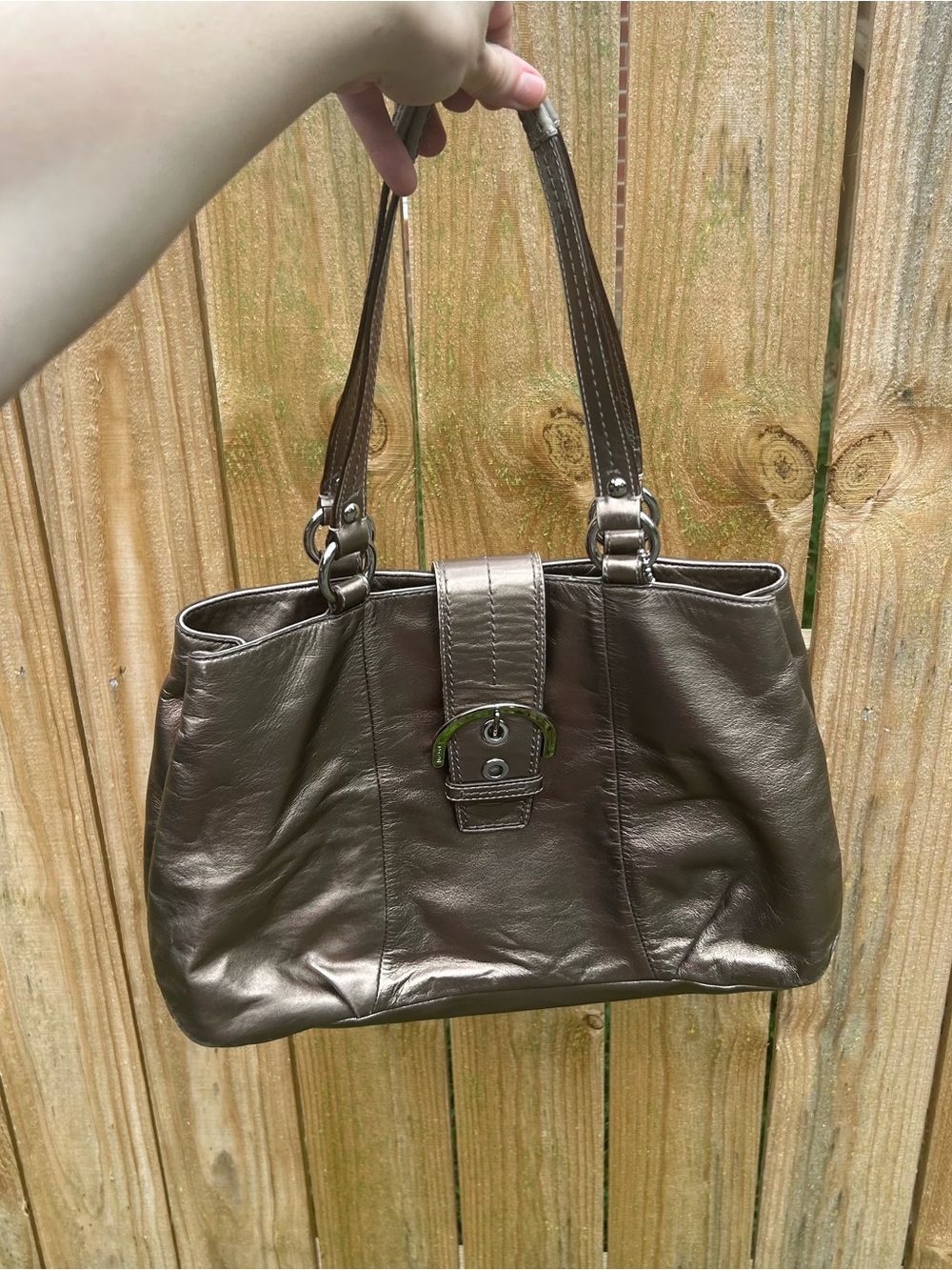 Coach Metallic Bronze Shoulder Bag
